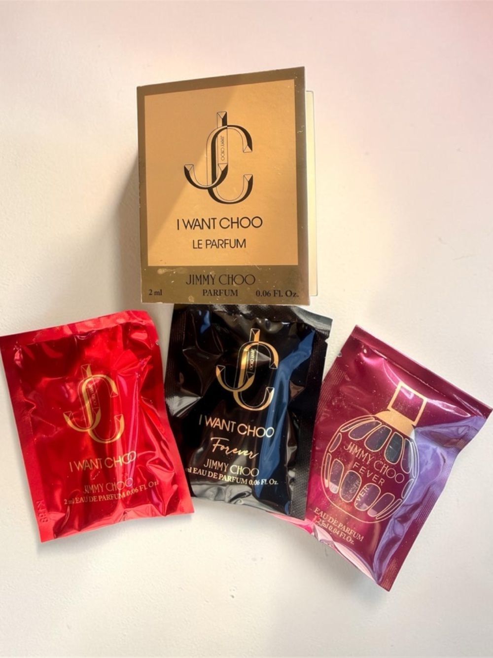 Jimmy Choo: I Want Choo, Fever, Forever Perfume Samples Set of 4 Miniatures